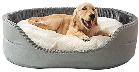 Generic Waschbar Hundebett für Kleine, Mittelgroße, Grosse Hunde Flauschig Hundekörbchen Komfort und Sicherheit rutschfest Hundekorb,Gray,XL