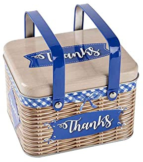 DOTBUY-SHOP Scatola Latta Contenitore Biscotti Scatola di Latta Scatola Metallo con Coperchio Scatola Vuota per Conservare tè, Frutta Secca, Biscotti, Caramelle (4 Pezzi,Blu)