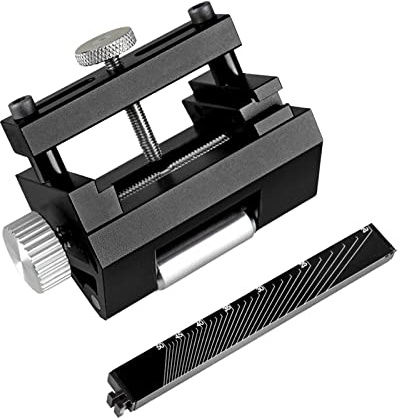 Ronyme Gabarit de ciseaux à bois, guide d'affûtage pour ciseaux et rabots, gabarit d'affûtage de ciseaux à angle fixe réglable, guide d'affûtage pour gabarit, noir