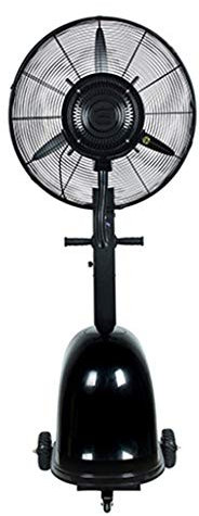 Ventilador nebulizador,Ventilador nebulizador de pie Ventilador oscilante enfriar 3-8° Ventilador industrial silencioso de alta potencia de 26 pulgadas azul/negro 3 velocidades 260 vatios