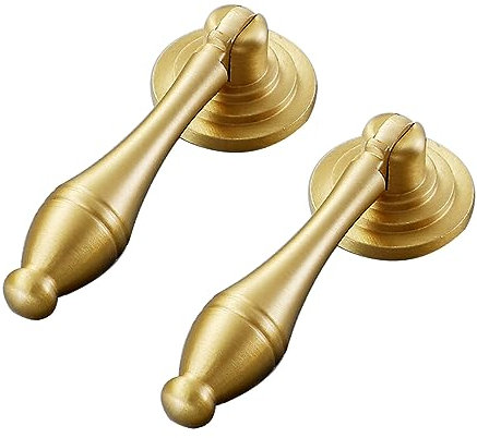 2 Stück Möbelknöpfe aus Massivem Kupfer Goldfarbene Schrankgriffe Dekorative Schubladenknöpfe Küchentür Griffe (Small)