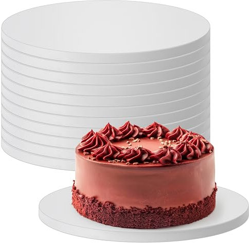 Winter Shore Weiße Cakeboard 30 cm Rund (12er-Pack) - Kuchenplatte Rund, 12 mm Dick, zum Dekorieren Schwerer Mehrschichtiger Torten - Mehrschichtige Wellpappe, Glatte & Fettdichte Glänzende Oberfläche