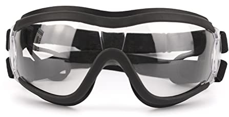Hundebrille für kleine Hunde, UV-Schutz, wasserdicht, winddicht, transparent, verstellbar, Haustierbrille für große Hunde
