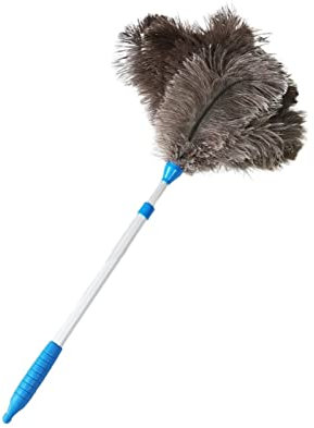 RybdaFDc Plumero,Plumero, Plumero Pluma Pluma De Avestruz Plumero 60-70 Cm con Mango De Aluminio Retráctil Suministros De Limpieza for El Hogar Coche Oficina Plumeros