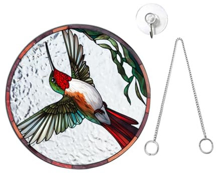 BESPORTBLE Acryl Anhänger Dekoration Vogel Fensterbehang Wanddekor Garten Handwerk Hängend Saugnapf Aufhängekette