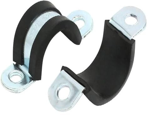 Rohrclip, Rohrschellen, 2 Stück, 20 mm Klemmbereich, zuverlässige Wirksamkeit, 15 mm Breite, Metallrohr-Schlauchschelle