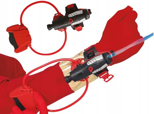FIESTAS GUIRCA | Wasserwerfer am Handgelenk Spinne (Einheitsgröße) – Accessoire für Superhelden- und Schurkenkostüm – Karneval, Halloween, Mottopartys – Erwachsene Kinder – Rot