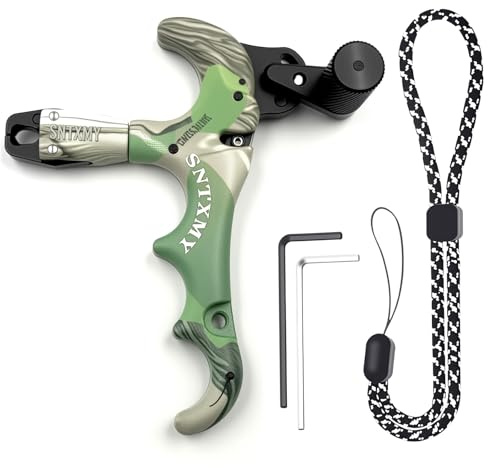 sntxmy Bow Release for Compound Bow, Archery Release Trigger, Compound Bow Release, Thumb Release. (4 Finger Bow Release, Camo)