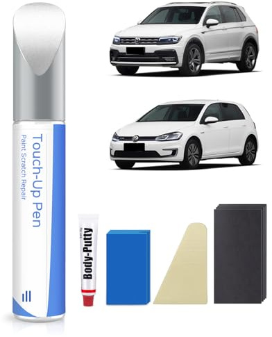 LC9A/0Q Pure White Lackstift Kit Kompatibel mit VW/Volkswagen Exakte Übereinstimmung für Chips und Kratzer