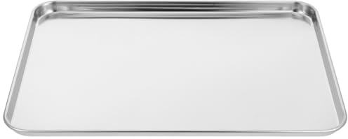 Gatuida Stainless Steel Baking Tray: Baking Sheet Pan Metal Tray Rectangular Serving Platter Kitchen Food Storage Plate for Making Cold Noodles and Barbecue