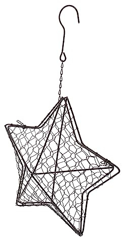 ibasenice Cesta Colgante de Hierro para Plantas de Pared Jardín, Macetero Decorativo en Forma de Estrella, Soporte para Suculentas y Flores, Adecuado Decoración Interior y Exterior,