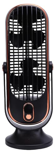 Qcwwy Portable Desk Fan Tower Fan Oscillating Portable Rechargeable Table 5 Speeds Brushless Motor USB Rechargeable Desk Personal Quiet Table for Home Office (Black)