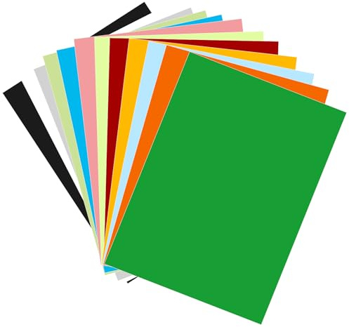 Coloured Card - A4 Card 250gsm 24 Sheets of Thick Rainbow Coloured Cardstock, 12 Assorted Colours A4 Cards Paper for DIY Arts Crafts Scrapbook, Creative Decor School Making Supplies, Home Office Use