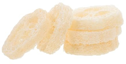 5 Esponja Natural Piezas Lufa de Beige para Jabón y Baño | Absorbe Agua, Transpirable y Natural, Ayuda a Mantener el Jabón Seco, Uso Creativo