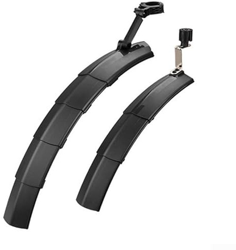 Honseadek Set di parafanghi retrattili per bicicletta, design telescopico, per mountain bike e bici da strada, a sgancio rapido, regolabili, parafanghi anteriori e posteriori con built-in (nero)