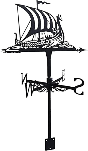Veleta de Viento para jardín y Exteriores Veleta de Barco Pirata Veleta de Barco de Vela Veleta de Techo para cobertizos Decoración de Patio Veleta de jardín UNE-Normal