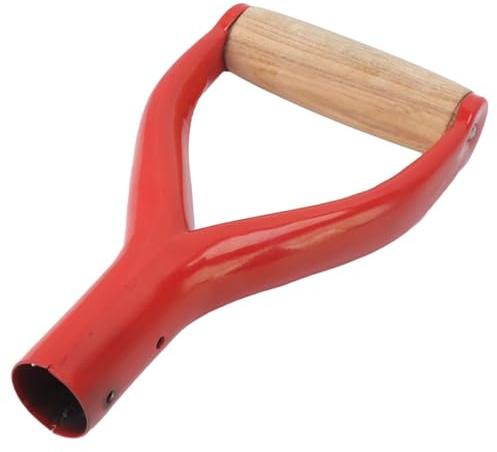 Alipis Poignée de Pelle en Fer Forme Y Manche en Bois, Diamètre Intérieur 3,1 Cm, Confortable et Adaptée aux Outils de Jardin pour Creuser Efficacement