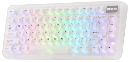 KiiBoom Phantom81 Lite 75% Gasket Mechanical Keyboard, VIA Programmable | 3 Modes Wireless Gaming Keyboard, 4000mAh Battery, RGB Backlights, Creamy Gasket, Hot-Swappable for Windows/Mac/Linux (Clear)