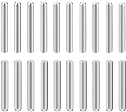 QUARKZMAN 20 Stück Zylinderstifte, 6mm x 45mm Metallstift, 304 Edelstahl | Zylindrische Rundkopf Dübelstifte Passstift für Werkzeugbau, Maschinenmontage und Vorrichtungen