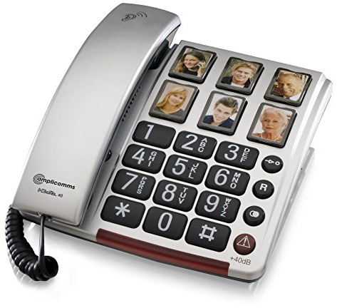 amplicomms BIGTel 40 plus, Großtastentelefon, silber