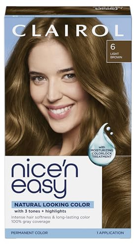 Clairol Nice'n Easy Permanent Hair Dye, 6 Light Brown | Pack of 1