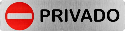 MovilCom® - Señal de acero inoxidable PRIVADO 200X50mm señal informativa (ref.RD707029)
