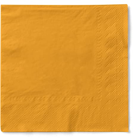 Mank Cocktail-Serviette | Servietten aus Tissue 24 x 24 cm ¼ Falz | Premium Einweg-Serviette | Basic | 150 Stück | praktische Einmal-Serviette für Gastronomie und Feiern | (Curry, 25 x 25 cm)