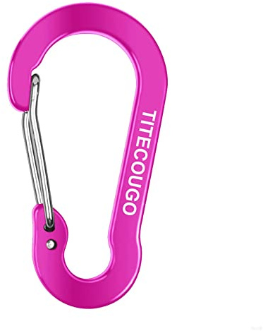 Carabiner Keychain,Aluminum D-ring Locking Carabine D-Shape Lock Snap Backpack Water Bottle Keychain Climbing Gear Accessories EDC Camping Tent Multi Function Tool Multiple Colors Rose Red 1 Pack