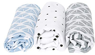 Motherhood, Spucktücher Premium Stoffwindeln Mullwindeln 3er ÖkoTex Standard 100 100 naturreine Baumwolle 70 x 80, Schiffe blau, 70x80 cm