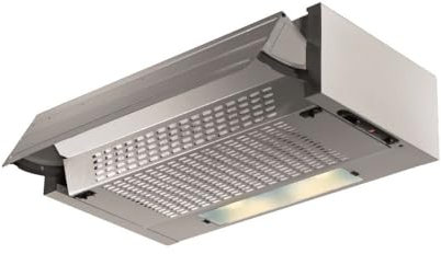 Cappa da incasso estraibile colore alluminio 60x30x15 cm - 3 liv potenza - led