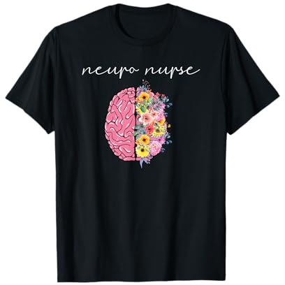 Neuro Nurse Floral Neuroscience Nursing Proud Nurselife T-Shirt, Men, Black, Small