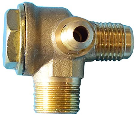 Anawakia Valvola di non ritorno del compressore d'aria, 3 porte, ottone, filettatura esterna, compressore d'aria, valvola di non ritorno unidirezionale (maschio 3/8 x 14 mm x 1/8)