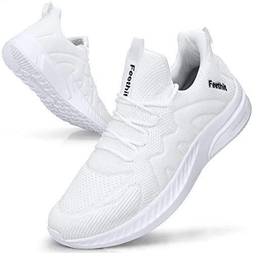 Feethit Zapatillas para Correr Deportivas Running Hombre Bambas Sneakers | Malla transpirable, interior cómodo, amortiguación EVA, suela de caucho antideslizante, cordones, deporte y diario