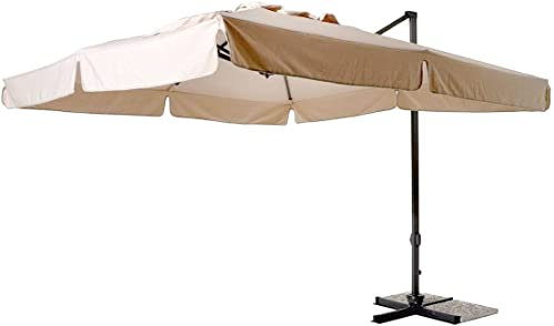 G.T.R OMBRELLONE DA GIARDINO 300X400 CON BRACCIO LATERALE DECENTRATO MOKA (37904)