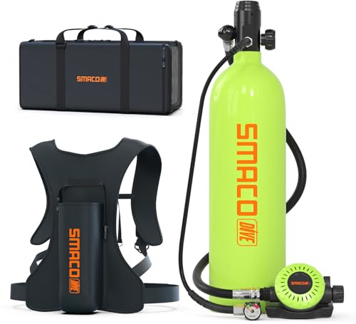 SMACO S700 Plus Mini Tauchflasche 2L Sauerstoffflasche Tauchen Klein Taucherflasche für Unterwasseratmung Tragbare Tauchen Sauerstofftank Lung Air Tank für Notfallrettung Bootsreinigung