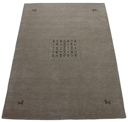 Gabbeh Teppich Beige 100% Wolle 170x240 cm Handgewebt Orientteppich R269