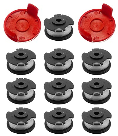 CDIYTOOL Ein-hell GE-CT 18/28 Li - Bobina de hilo de repuesto para recortadora de césped de nailon Ein-hell GE-CT 18/28 Li TC, 4,9 m de largo, 1,6 mm de diámetro (10 bobinas + 2 tapas)