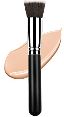Ksvsonrvi Flat Kabuki Foundation Brush, Soft Premium Makeup Brush Cosmetic Tool, Black
