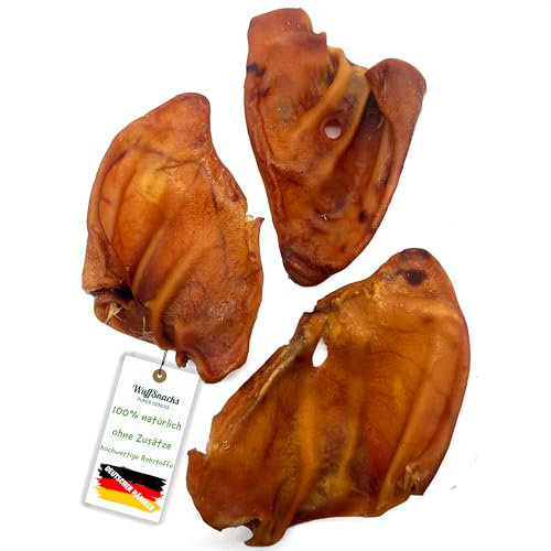 Schweineohren für Hunde | 25 Stück | 100% natürlich | getrocknete Schweineohren | Schweine Ohren | Barf Leckerli von WuffSnacks