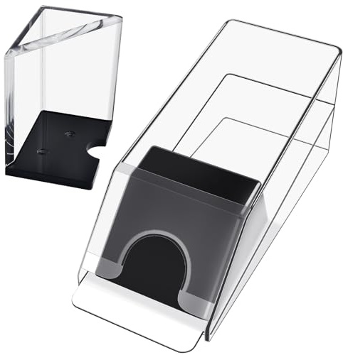 Elesunory Bandeja de zapatos y descartes, zapato transparente de Blackjack, dispensador de cartas de acrílico para cartas de juego, bandejas de soporte de descarte de blackjack para accesorios de