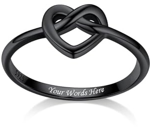 Bestyle Irische Claddagh/Triquetra/Infinity Herz Ring Damen Mädchen Text gravierbar Personalisiertes Geschenk Ringgröße 47-67
