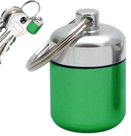 Small Metal Box, Key Pill Container - Metal Pill Organiser with Keyring, Space-saving Storage Container for Jewellery, Earplugs, Colourful Pill Case for the Uozonit
