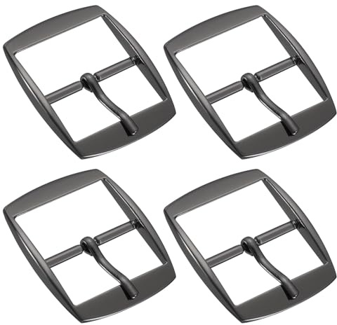QUARKZMAN Metall Rollen Schnalle, Gürtelschnallen zum Wechseln mm Einzelnadel Gürtelschnalle mit Quadratischem Mittelsteg Schnalle für Schuhe DIY Taschen Zubehör Gürtel, Silber