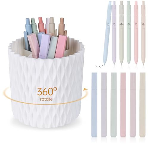 TCJJ 13 Pcs Stiftehalter Schreibtisch,360° Drehbarer Stifthalter Mit kugelschreiber Und Markerstiften, Makeup-Pinselhalter für Mädchen Und Frauen,Schreibtischorganizer für Zuhause, Büro Und Schule ﻿