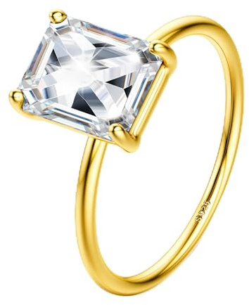 Milacolato Bague Fiançailles Femme Argent Sterling 925 Alliance Plaqué Or Mariage Promise Band Éternité Canal Cadeau Zircone Cubique Bijoux Femme