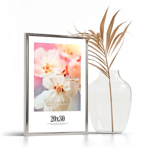 Whole® Premium 1x Bilderrahmen 20x30 Silber Aluminium Rahmen | Bilderrahmen 20x30 Silber ALU für Poster | Bilderrahmen Silver 20x30 | Picture Frame 20x30 cm Bilderrahmen | Bilderrahmen 30x20 Silber