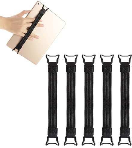 5 Stück Fingerhalter Griffhalter, 20*2cm - Hoch elastisches Vielseitiges Halteband für 6-12.9 eReader & Tablet Halterung mit Finger Handschlaufe