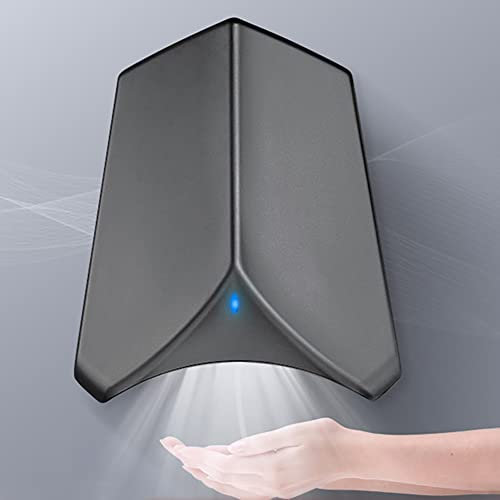 ERSINIAN Asciugamani Elettrico Automatico a induzione con Filtro HEPA, asciuga Mani Elettrico Commerciale con Interruttore Aria Calda/Fredda, per casa residenziale Bianco (Grigio)