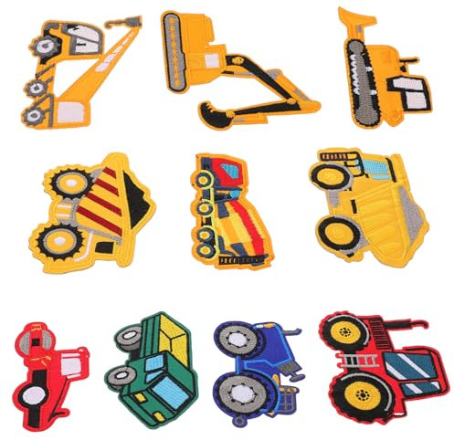 NUOBESTY 10stücke Teiliges Feuerwehr-applikationen Zum Aufnähen Bunte Cartoon-stickerei Für Kinderbekleidung Einfache Anwendung Für Diy Nähprojekte Und Kreative Kleidungsgestaltung
