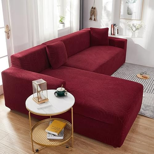 Waterproof L Shape Sofa Cover Stretch Dustproof Furniture Protectors for L Shaped Couch with Chaise Lounge Corner Covers included